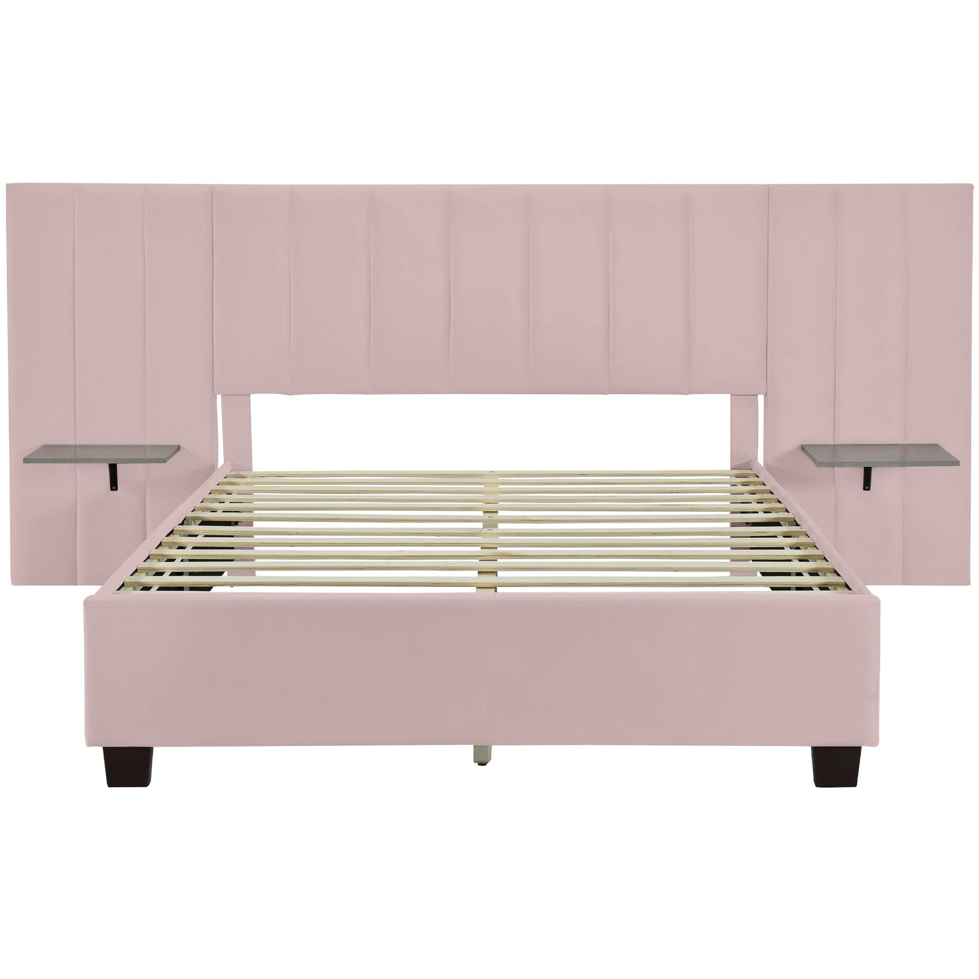 Upholstered Platform Bed With Big Headboard Halcyon Home
