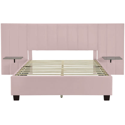 Upholstered Platform Bed With Big Headboard Halcyon Home