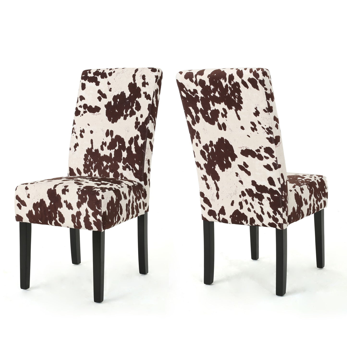 Contemporary Dining Chair With Rubberwood Legs (Set of 2) Noble House