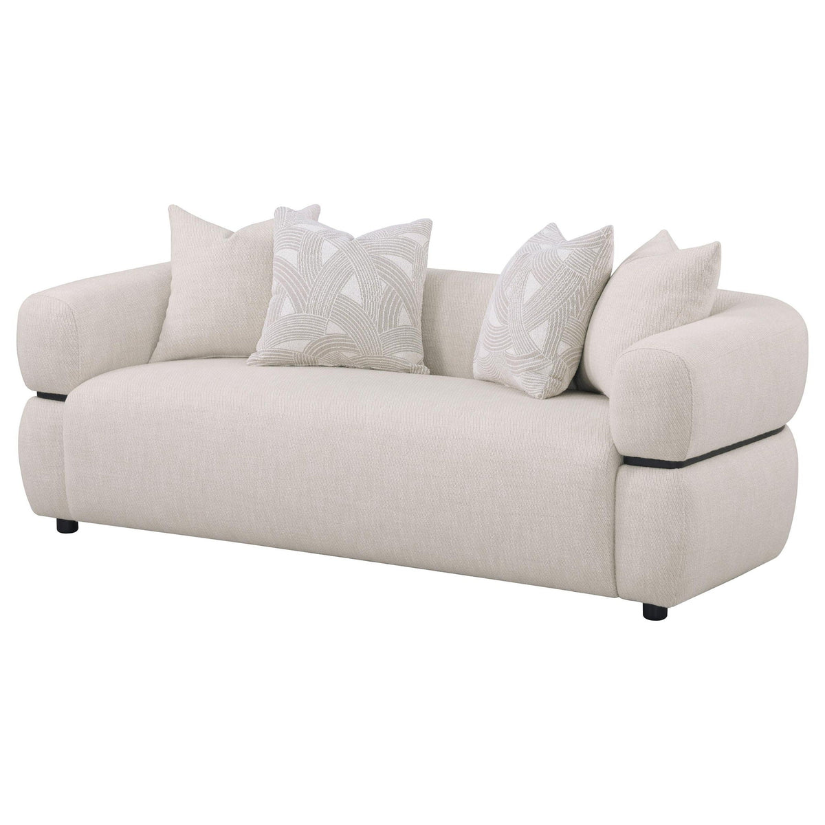 Ramsay - Round Arm Sofa - Beige Furniture Max