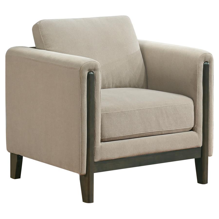 Islington - Fabric Upholstered Panel Arm Accent Chair - Taupe Coaster Fine Furniture