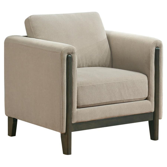 Islington - Fabric Upholstered Panel Arm Accent Chair - Taupe Coaster Fine Furniture