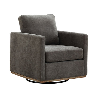 Modern Square Upholstered Swivel Accent Chair With Metal Base Home Essentials