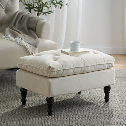 Lofton - Pillow Top Ottoman With Button Tufting - Cream Noble House