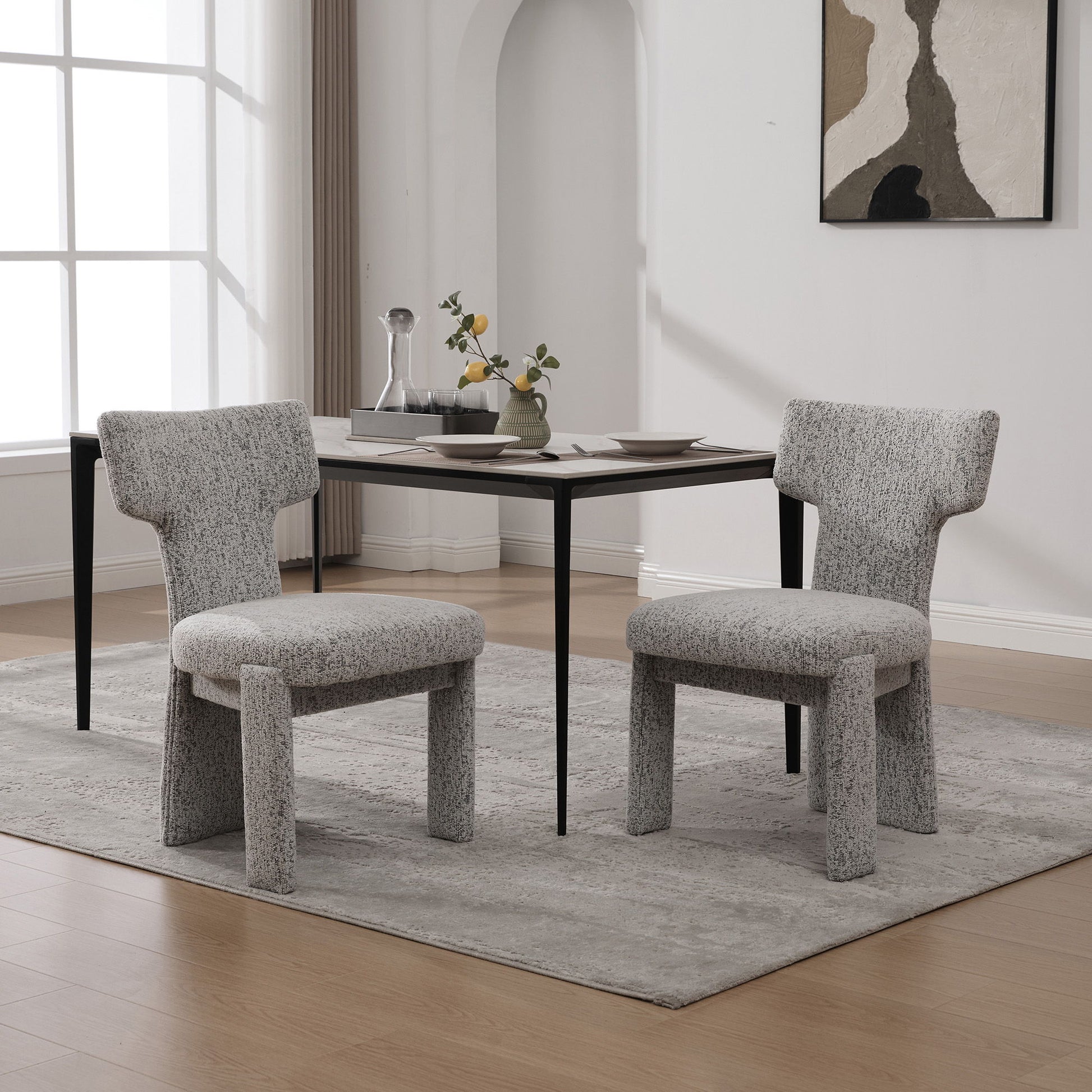 Armless Curved Back Accent Chairs (Set of 2) Home Essentials
