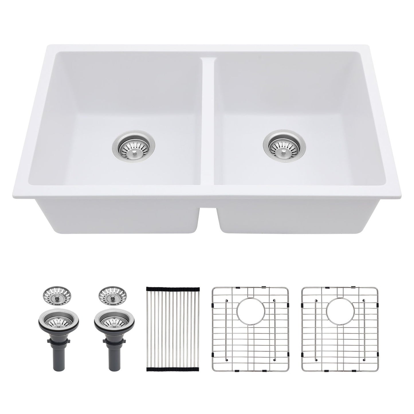 Granite Composite Double Bowl Undermount Kitchen Sink Daily Nest