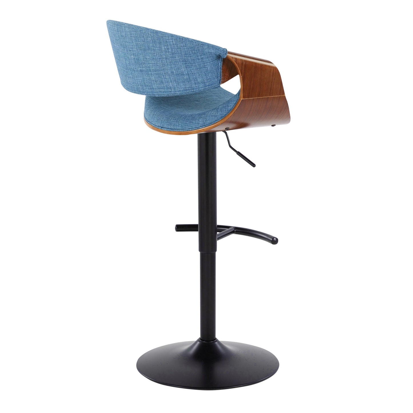 Curvo - Mid Century Modern Adjustable Barstool With Swivel & Rounded T Footrest (Set of 2) Lumi Source