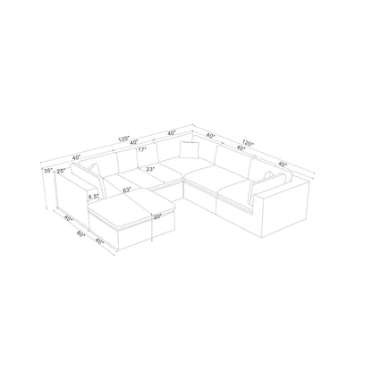 Custom Configuration Modular Sectional & Toss Pillows Home Essentials