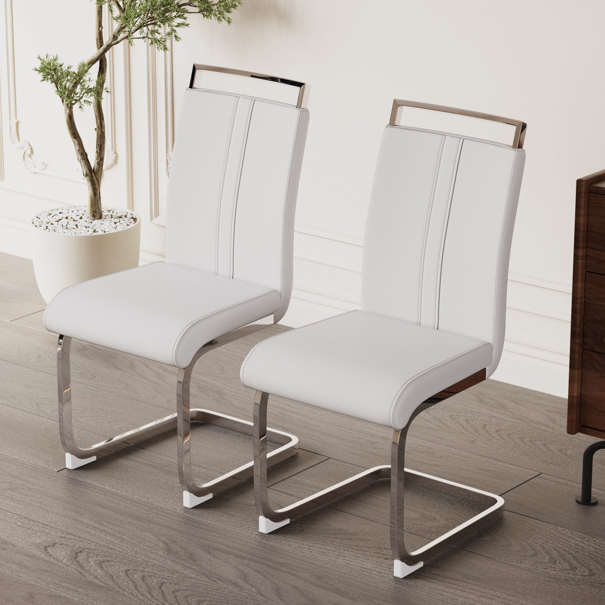Modern Dining Chairs With Padded Seat, High Back Home Essentials