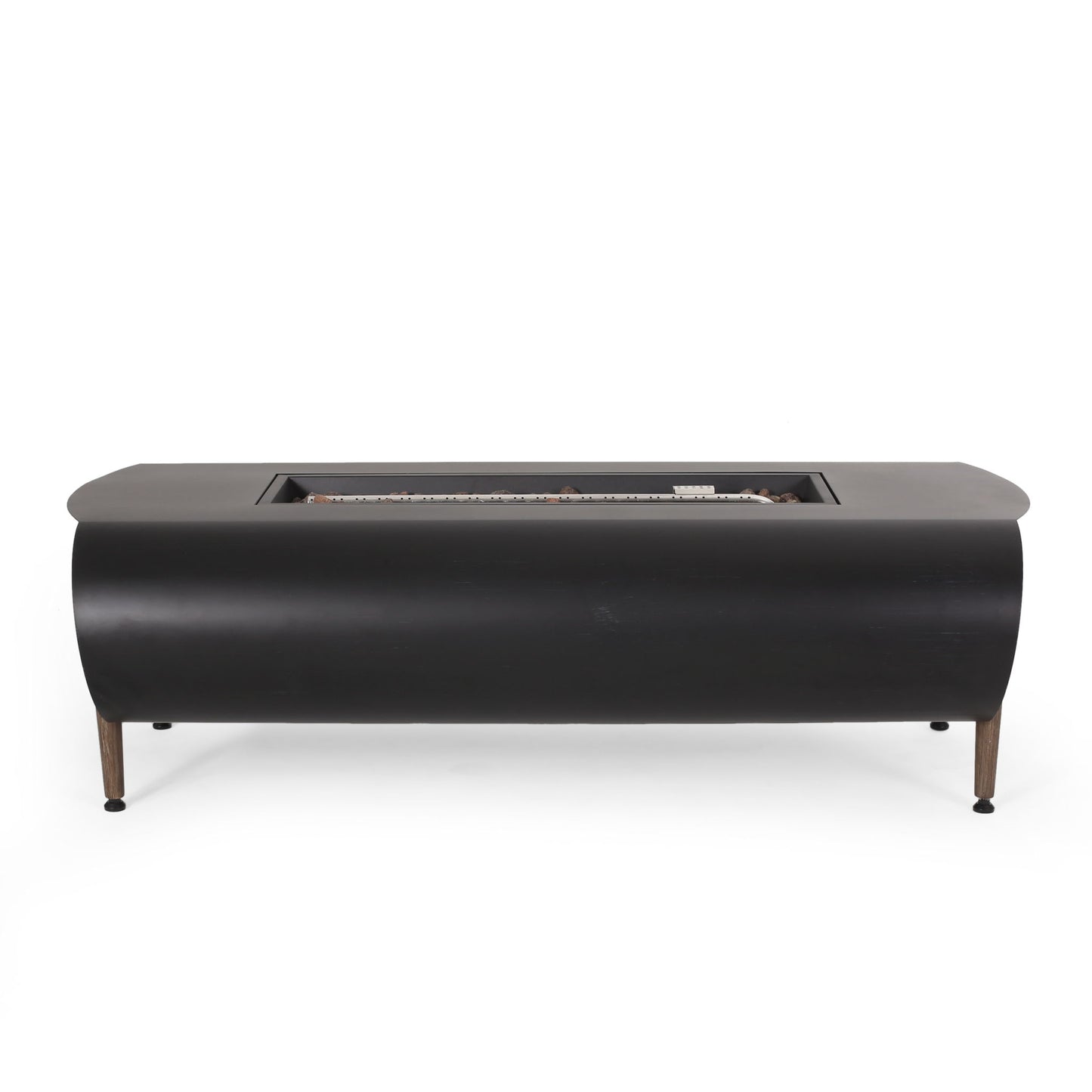 Vernon - Rectangle Fire Pit 50, 000 Btu - Dark Gray Noble House