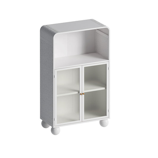 Storage Cabinet With Shelves And Glass Door, Freestanding Organizer For Bathroom - White Home Essentials