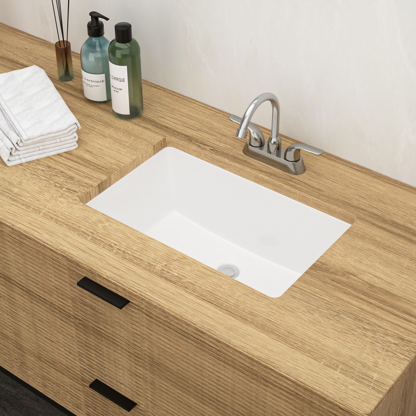 Modern Ceramic Undermount Bathroom Sink With Overflow, High Quality Daily Nest