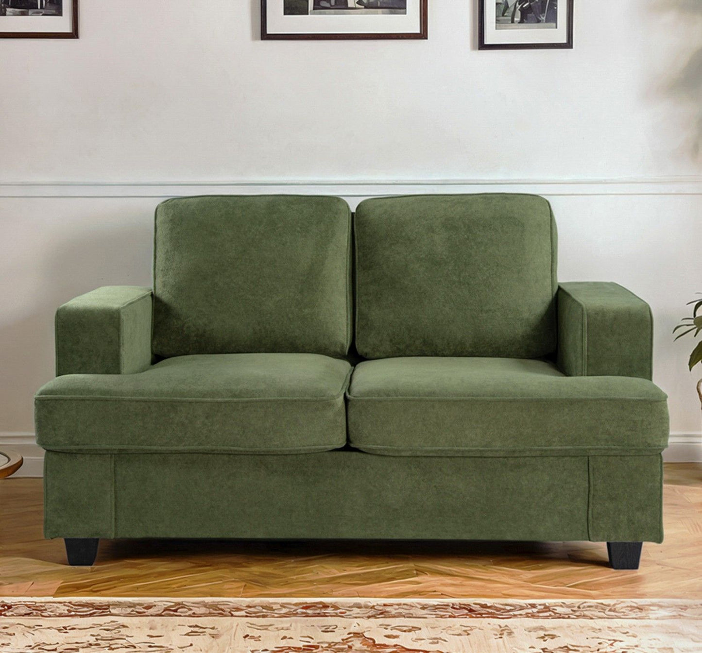 Modern Loveseat, Comfortable 2 Seater Couch With Deep Seating, Loose Back Cushions, Wide Arms US Pride