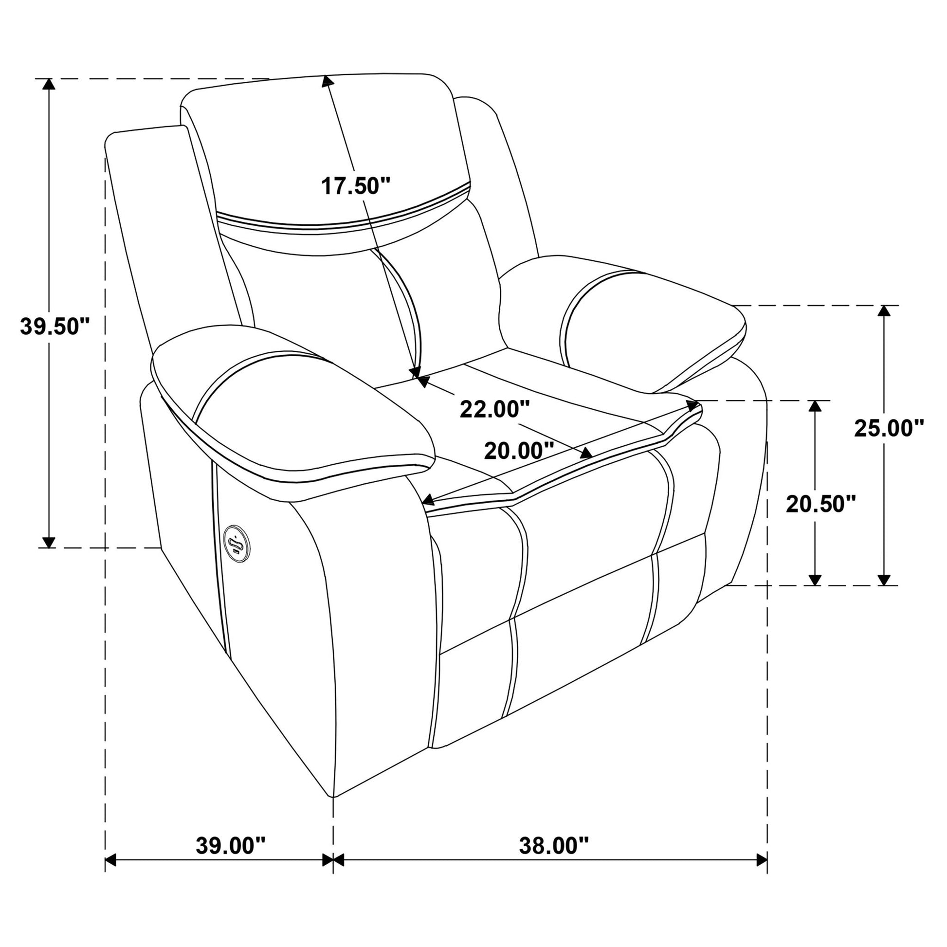 Salerno - Power Recliner Chair With USB Charging Furniture Max