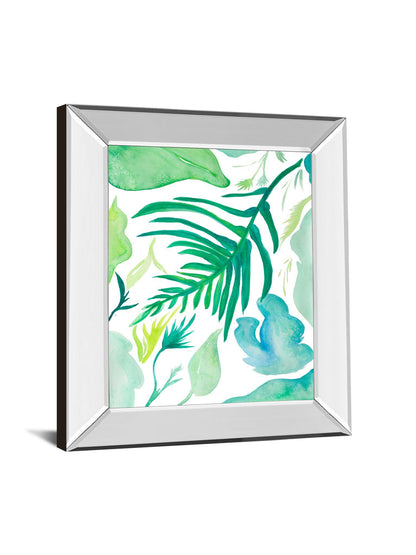 Green Water Leaves I By Kat Papa - Mirror Framed Print Wall Art - Green