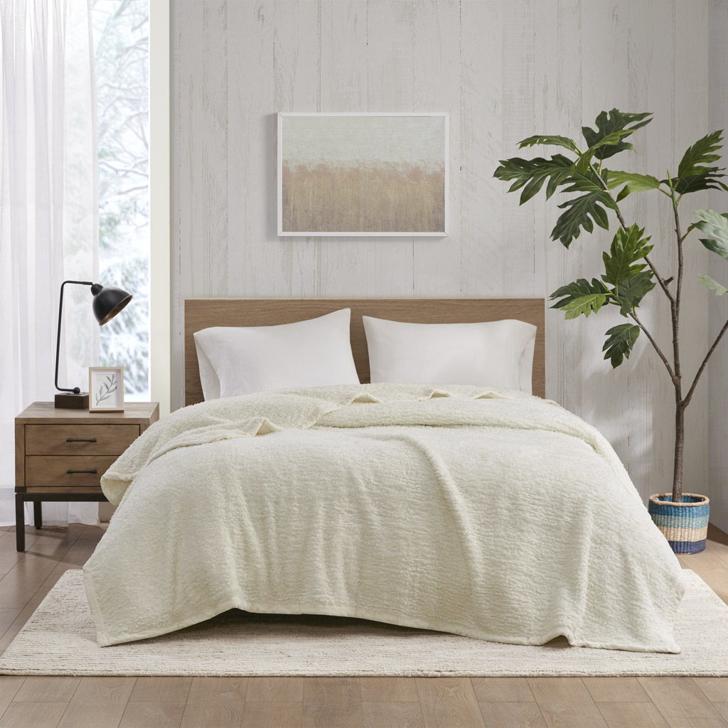 Burlington Berber Blanket - Ivory Woolrich