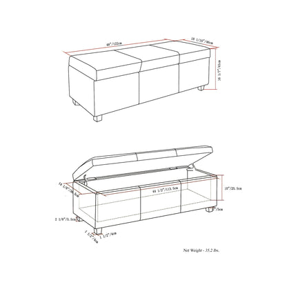 Avalon - Multifunctional Storage Ottoman Bench Simpli-Home