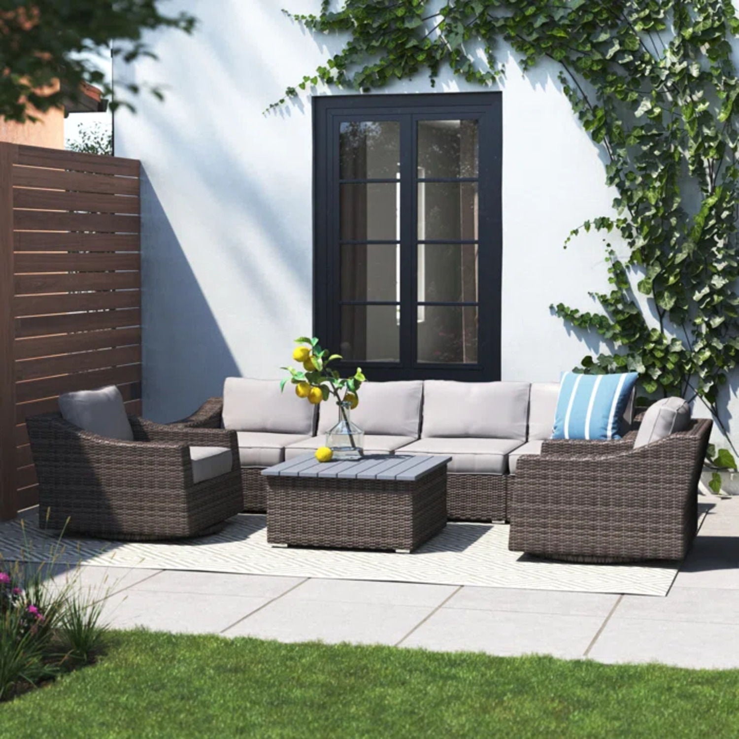 Stylish Sofa Seating Group With Cushions Perfect For Outdoor Gatherings LSI Patio Furniture