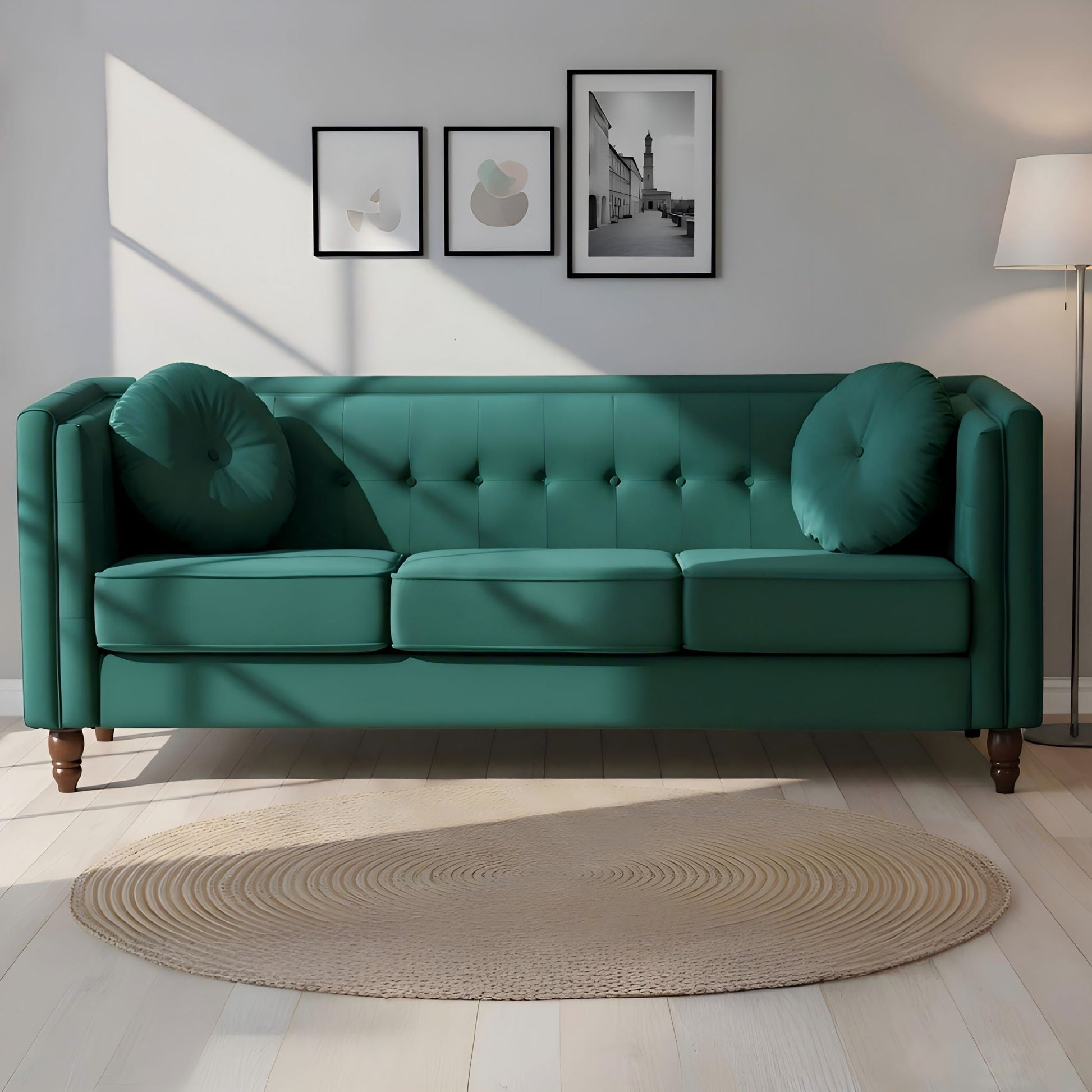 Chesterfield Sofa With Square Arms For Living Room US Pride