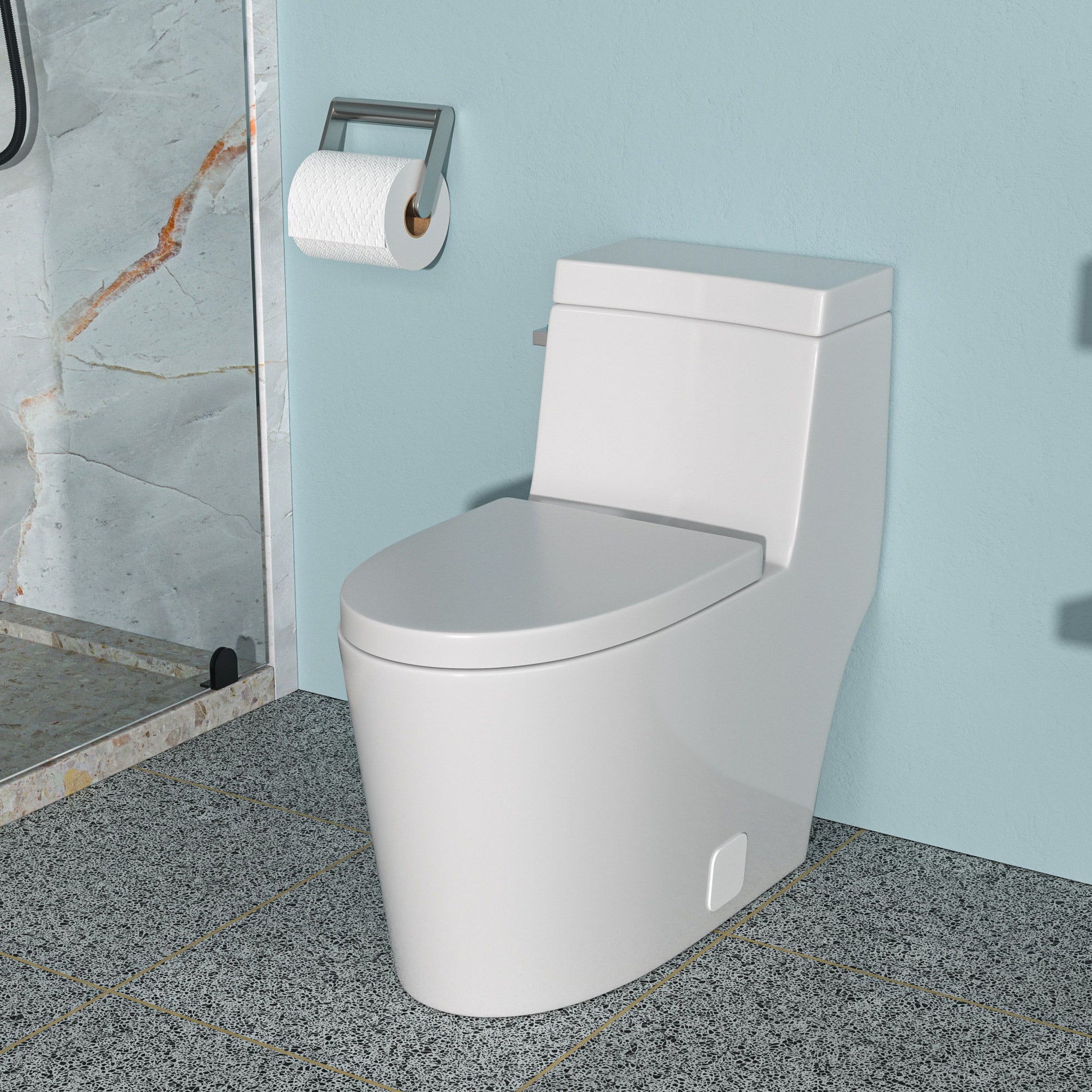1 Piece Toilet And Soft Closing Seat - White Daily Nest