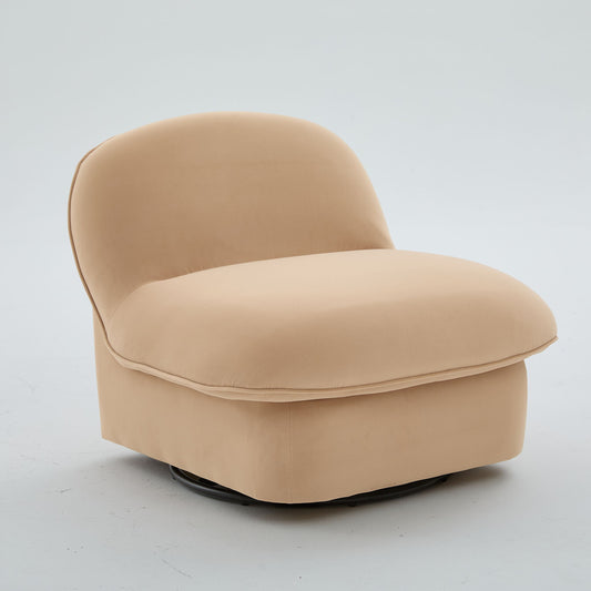 Pumpkin Shaped Swivel Accent Chair, 360 Degree Rotation For Living Room Home Essentials
