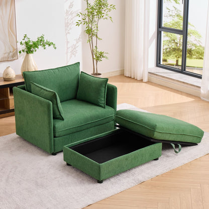 Oversized Deep Seat Accent Chair With Matching Storage Ottoman & Throw Pillows Hearth and Haven