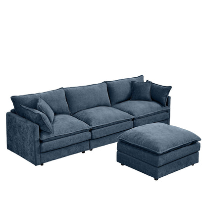 Modular L-Shaped Sectional Sofa With Movable Ottoman Home Essentials