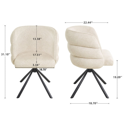 270 Degree Swivel Upholstered Desk Chairs (Set of 2) Home Essentials