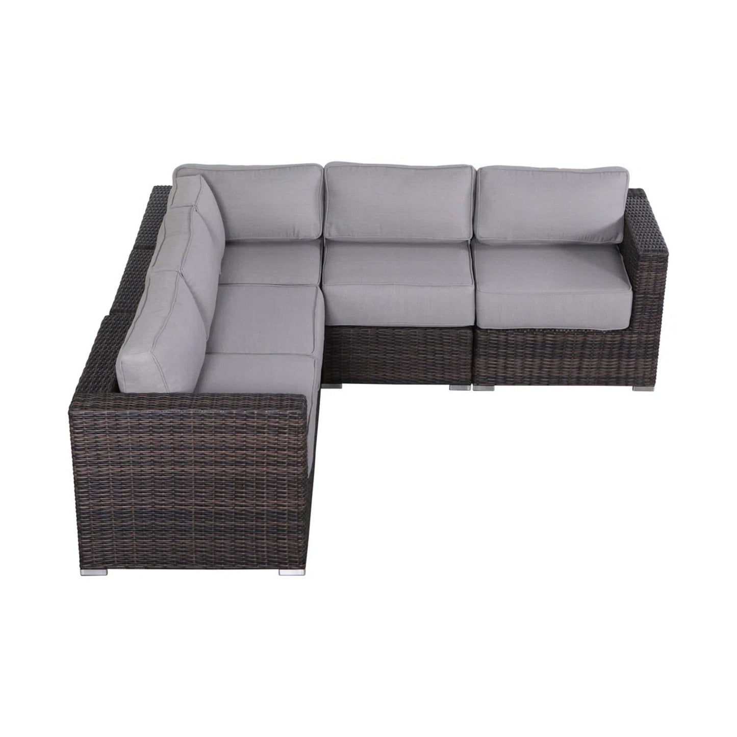 Luxurious Wicker Patio Sectional With Weather Resistant Sunbrella Cushions LSI Patio Furniture