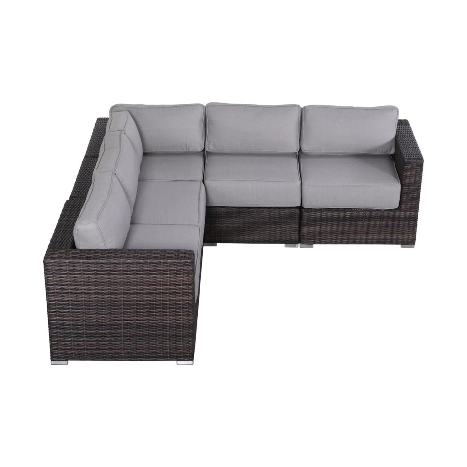 Luxurious Wicker Patio Sectional With Weather Resistant Sunbrella Cushions LSI Patio Furniture