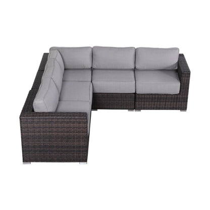 Luxurious Wicker Patio Sectional With Weather Resistant Sunbrella Cushions LSI Patio Furniture