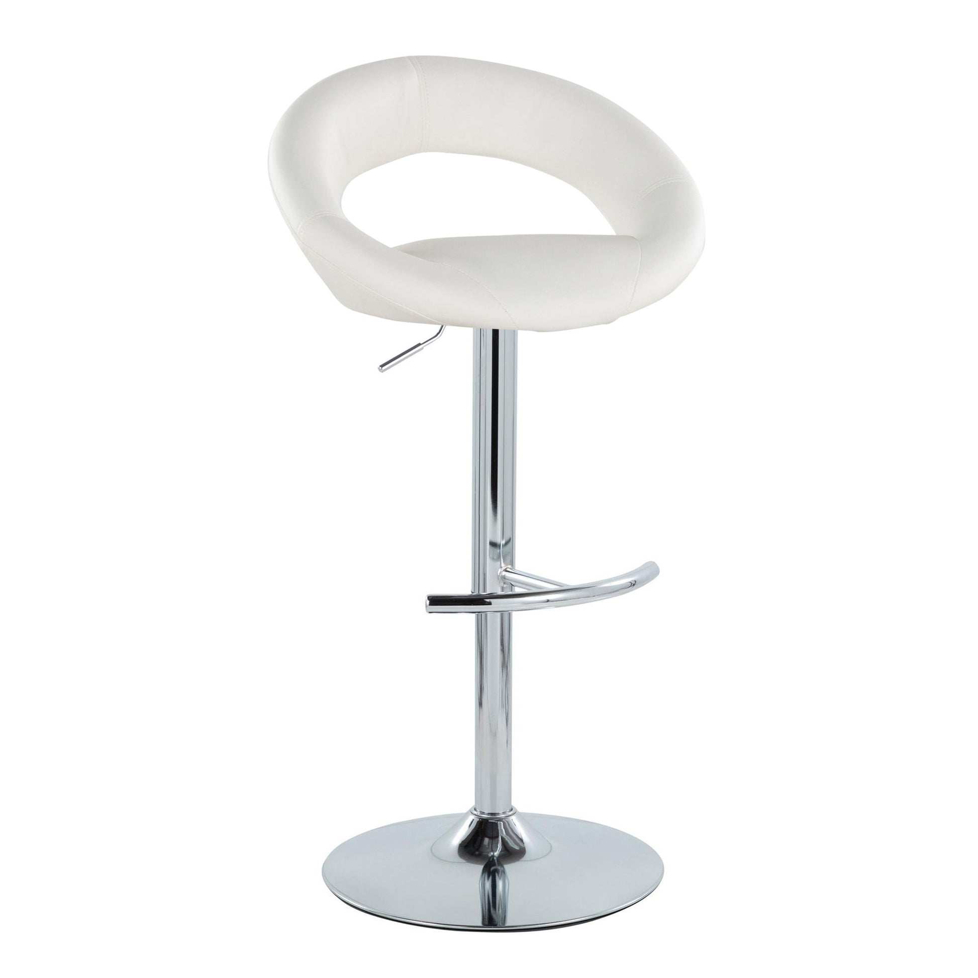 Posh - Contemporary Adjustable Barstool With Swivel With Rounded T Footrest (Set of 2) Lumi Source