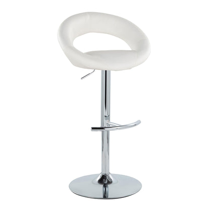 Posh - Contemporary Adjustable Barstool With Swivel With Rounded T Footrest (Set of 2) Lumi Source