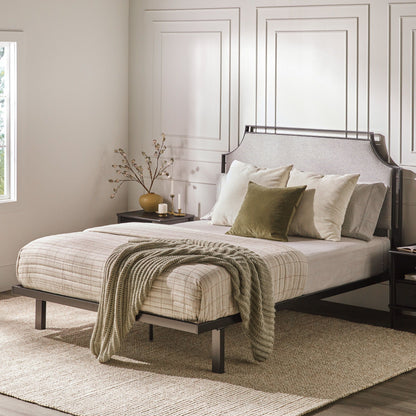 Bed Traditional Upholstered Metal Walker Edison