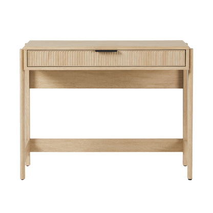 Transitional Reeded Writing Desk With Drawer Walker Edison
