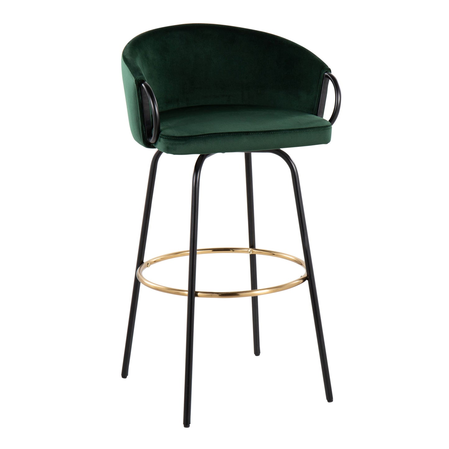 Claire - Contemporary / Glam Barstool With Footrest (Set of 2) Lumi Source