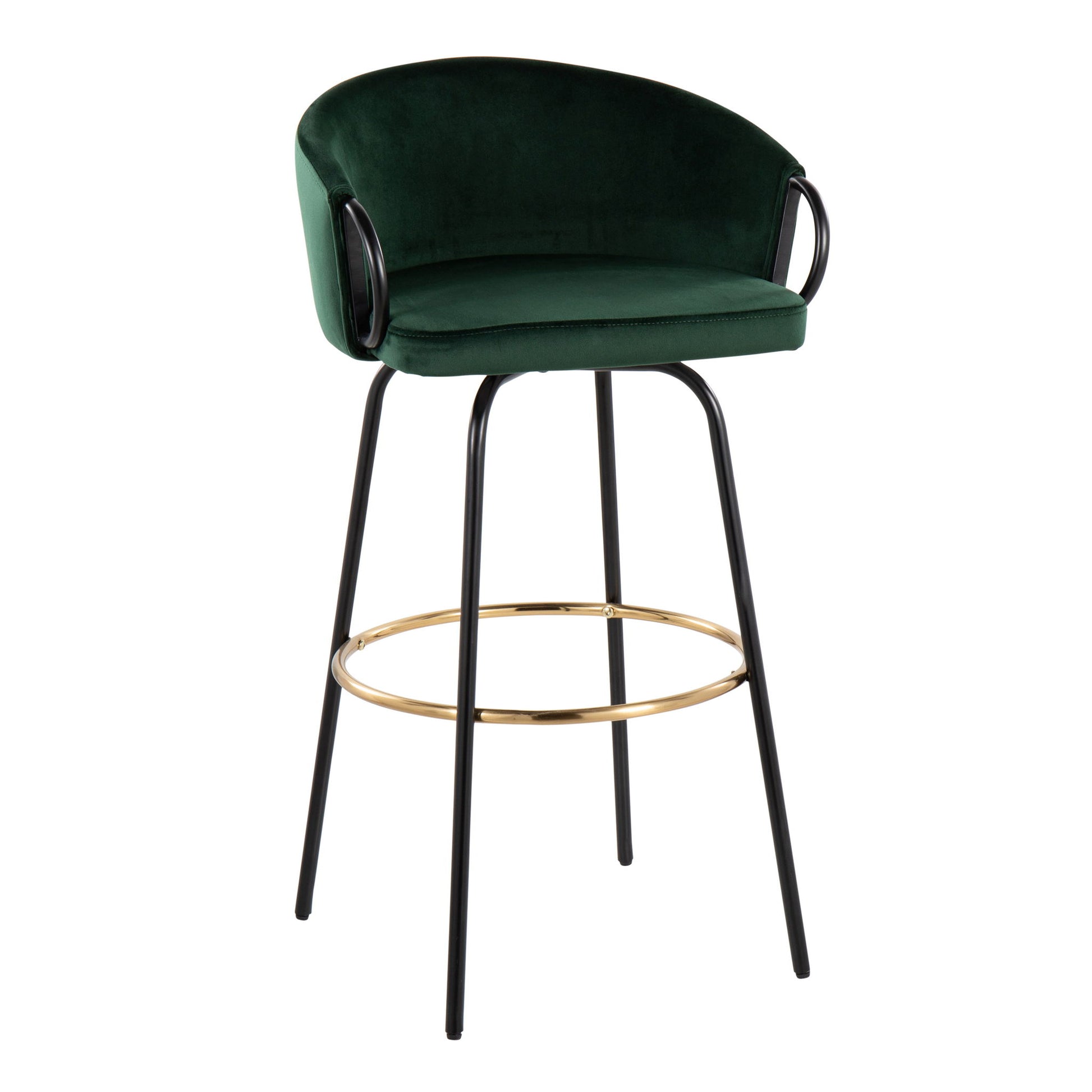 Claire - Contemporary / Glam Barstool With Footrest (Set of 2) Lumi Source