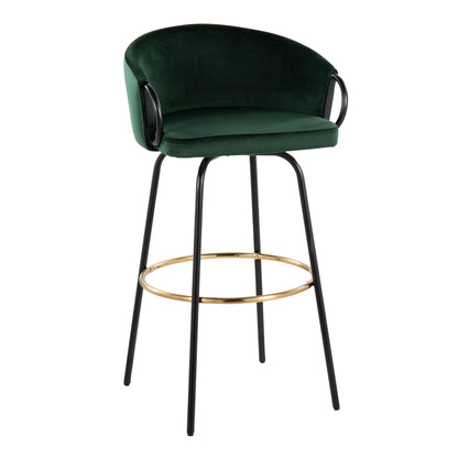 Claire - Contemporary / Glam Barstool With Footrest (Set of 2) Lumi Source