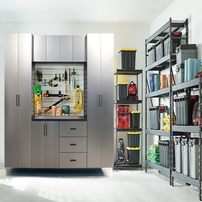 Astro Series - Garage Cabinet Set A With Soft Closing Drawers - Metallic Gray Daily Nest