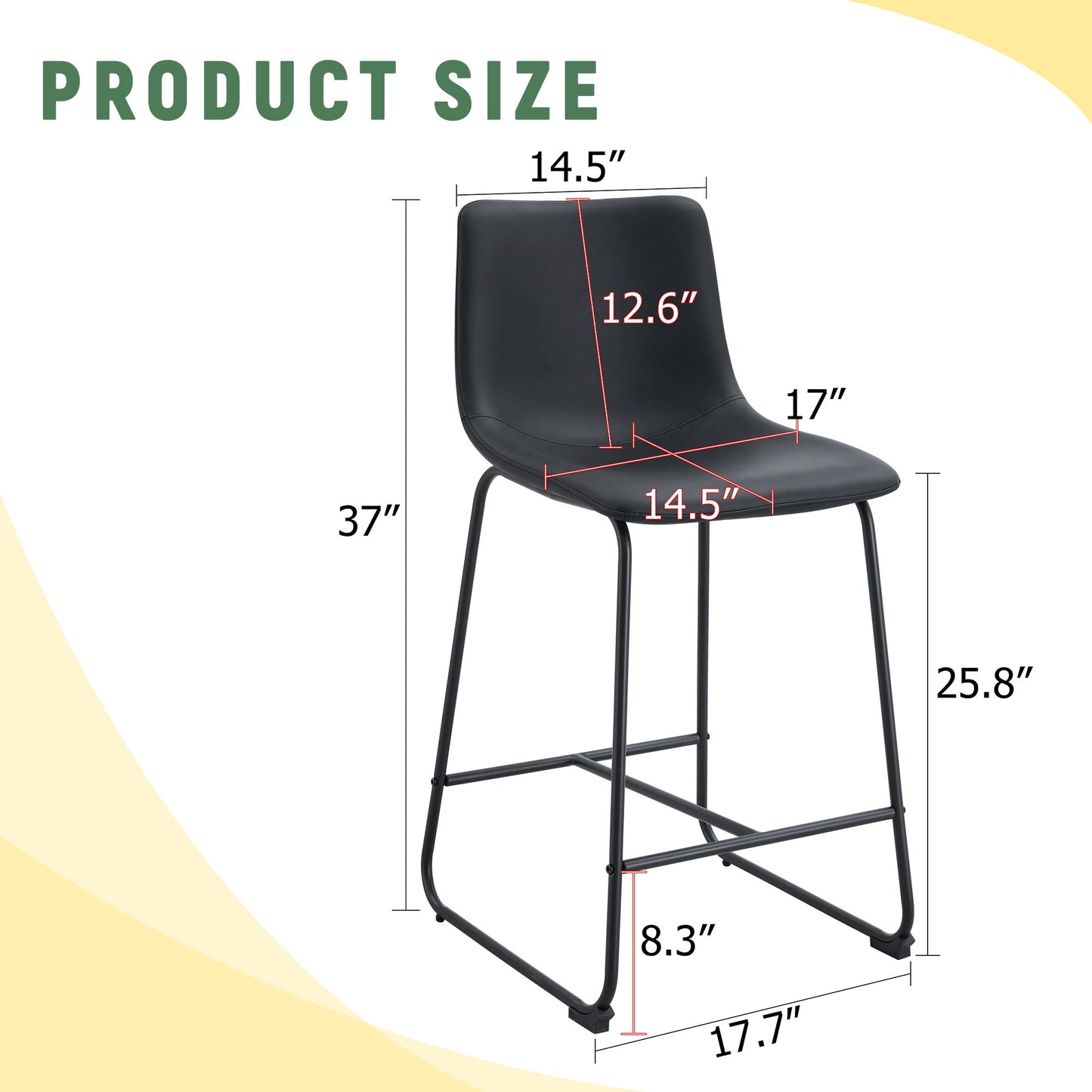 Retro Bar Chairs, Comfortable Stools (Set of 2) Home Essentials