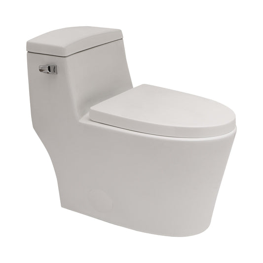 1 Piece Toilet With Soft Closing Seat - White Daily Nest