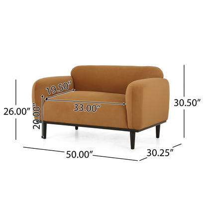 Sway - Upholstered Loveseat With Wood Legs And Round Arms Noble House