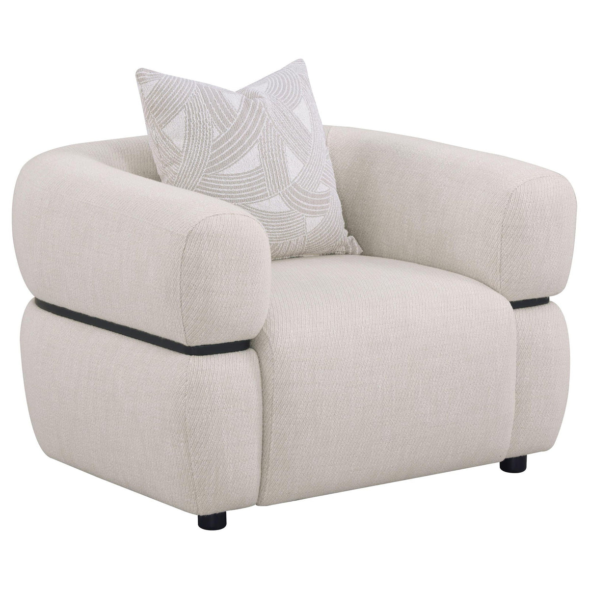 Ramsay - Round Arm Accent Chair - Beige Furniture Max