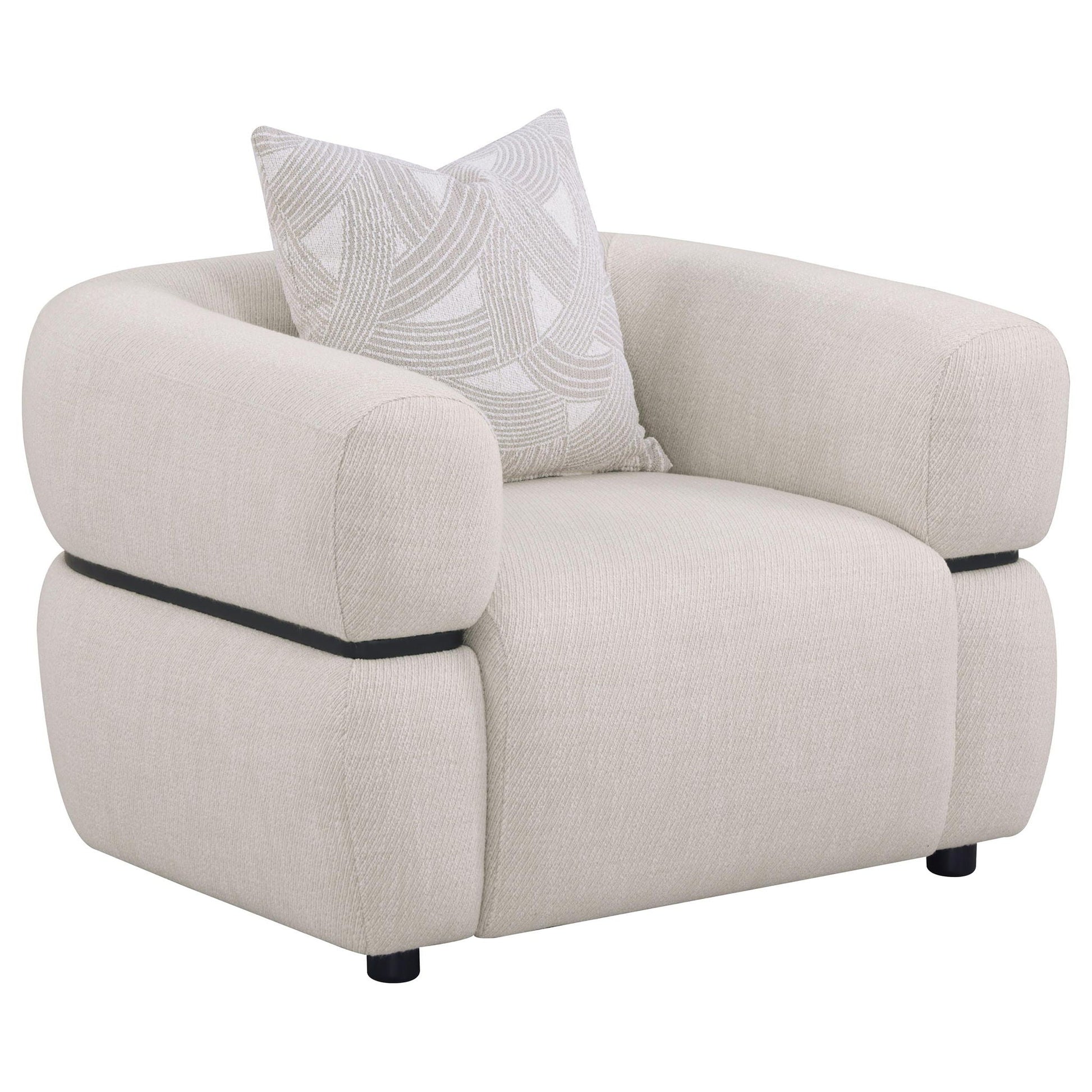 Ramsay - Round Arm Accent Chair - Beige Furniture Max