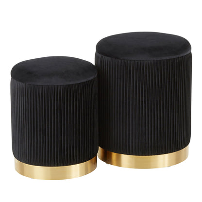 Marla - Contemporary Nesting Pleated Ottoman Set Lumi Source
