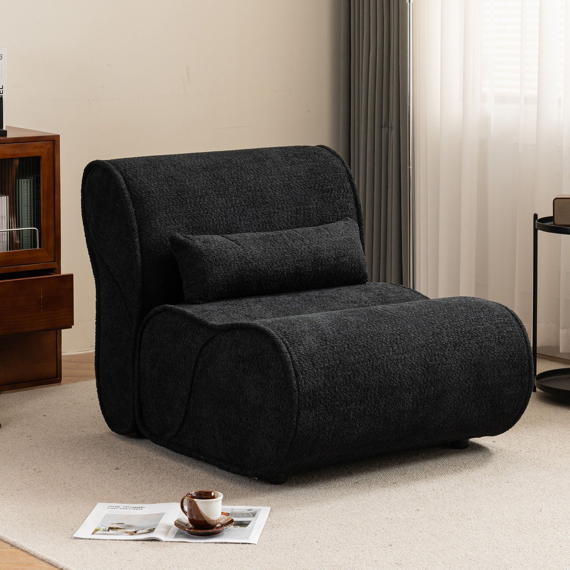 Soft Pellet Velvet Recliner, Comfortable Lounge Chair With Waist Pack Padding, Modern Design, Ideal For Living Room Home Essentials