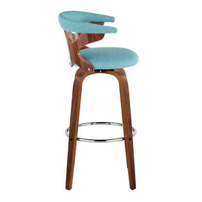 Gardenia - Mid Century Modern Fixed Height Barstool With Swivel With Round Footrest (Set of 2) Lumi Source