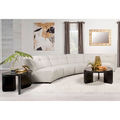 Oliver - 5 Piece Upholstered Sectional Sofa With Curved Silhouette - Ivory Furniture Max