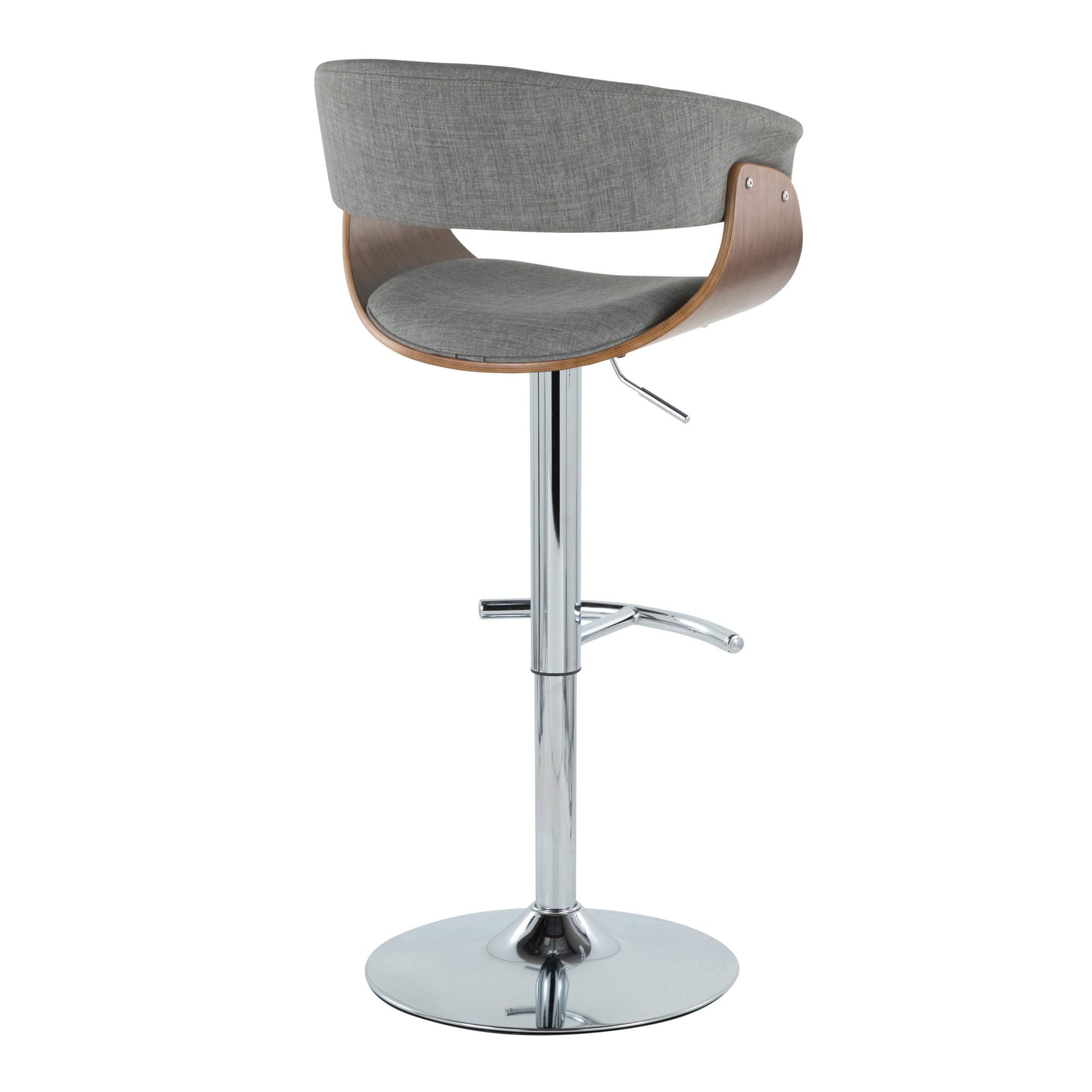 Vintage Mod - Mid Century Modern Adjustable Height Barstool With Swivel With Rounded T Footrest (Set of 2) Lumi Source