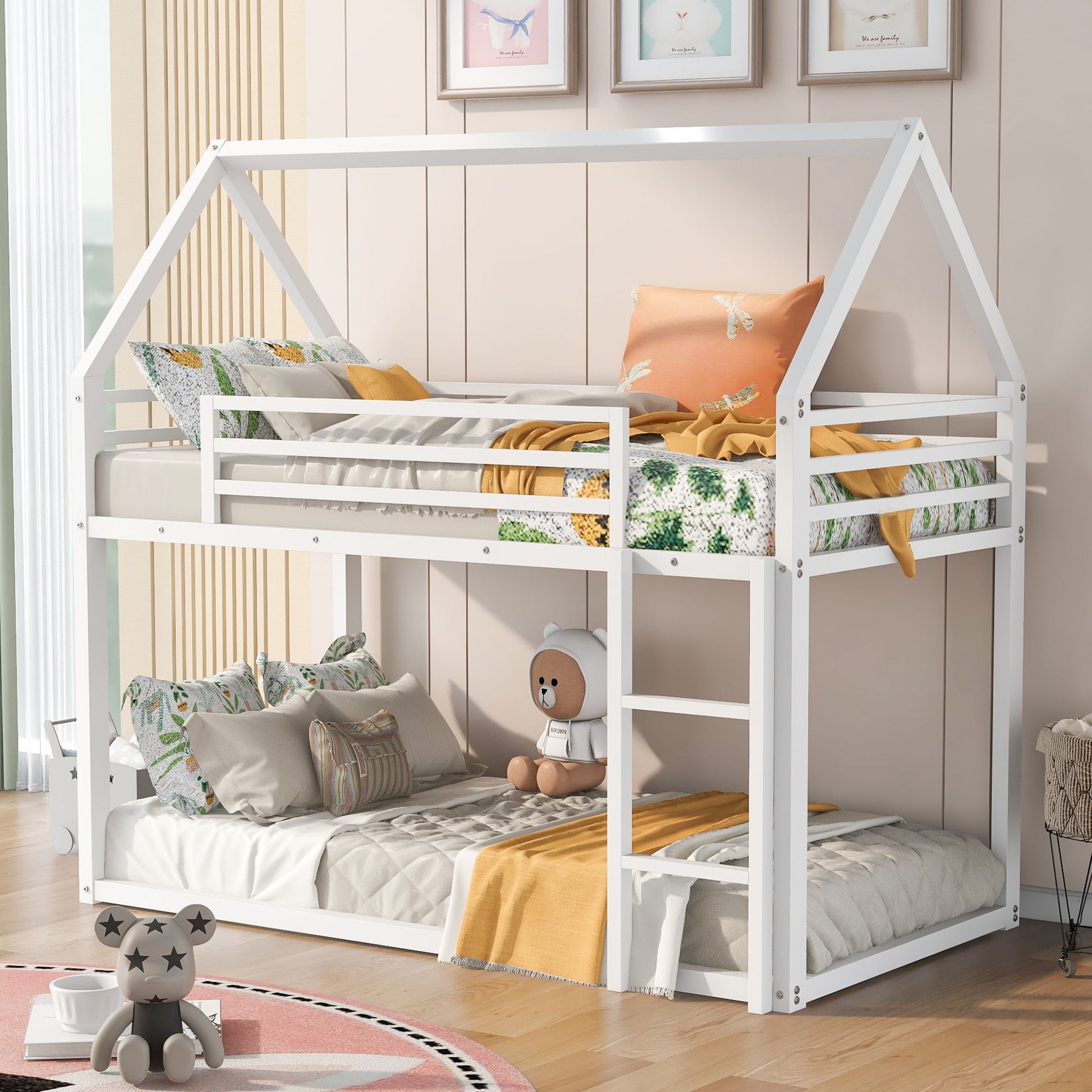 House Bunk Bed With Built In Ladder Hearth and Haven